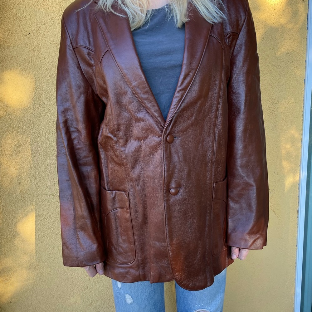 Men’s Vintage Leather Blazer